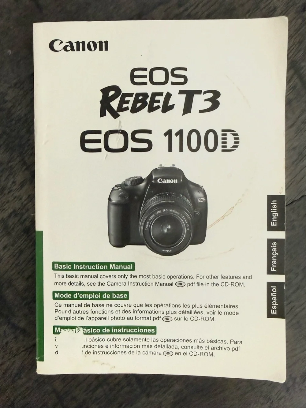 Canon EOS Rebel T3 DSLR Camera Kit with Black Bag and Black/Red Strap